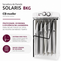Secadora de Roupas Solaris de Parede 8KG Mueller